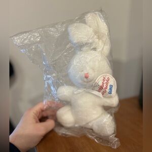 Vintage Gund Kribbees plush white rabbit bunny stuffie original packaging (open)